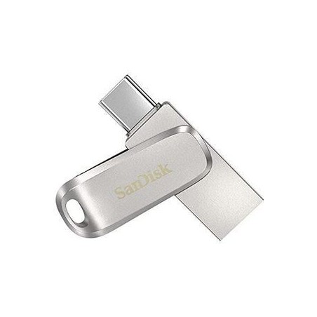 SanDisk Ultra Dual Drive Luxe 256GB USB 3.1 Gen 1 / USB-C USB stick Sølv